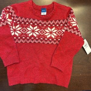 Old Navy Festive Red and White Sweater